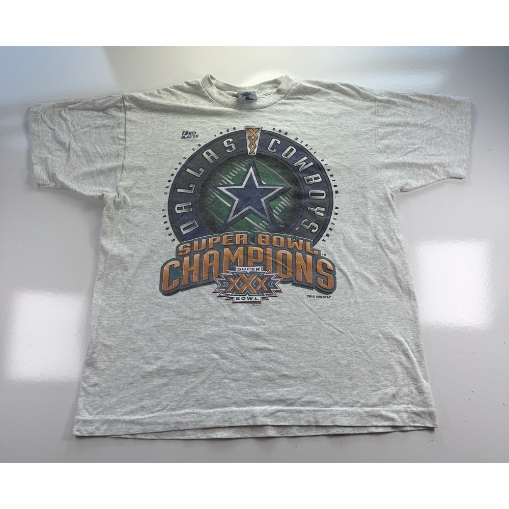 Vintage Dallas Cowboys TShirt 1996 SuperBowl XXX Champions Tee Pro Player USA XL